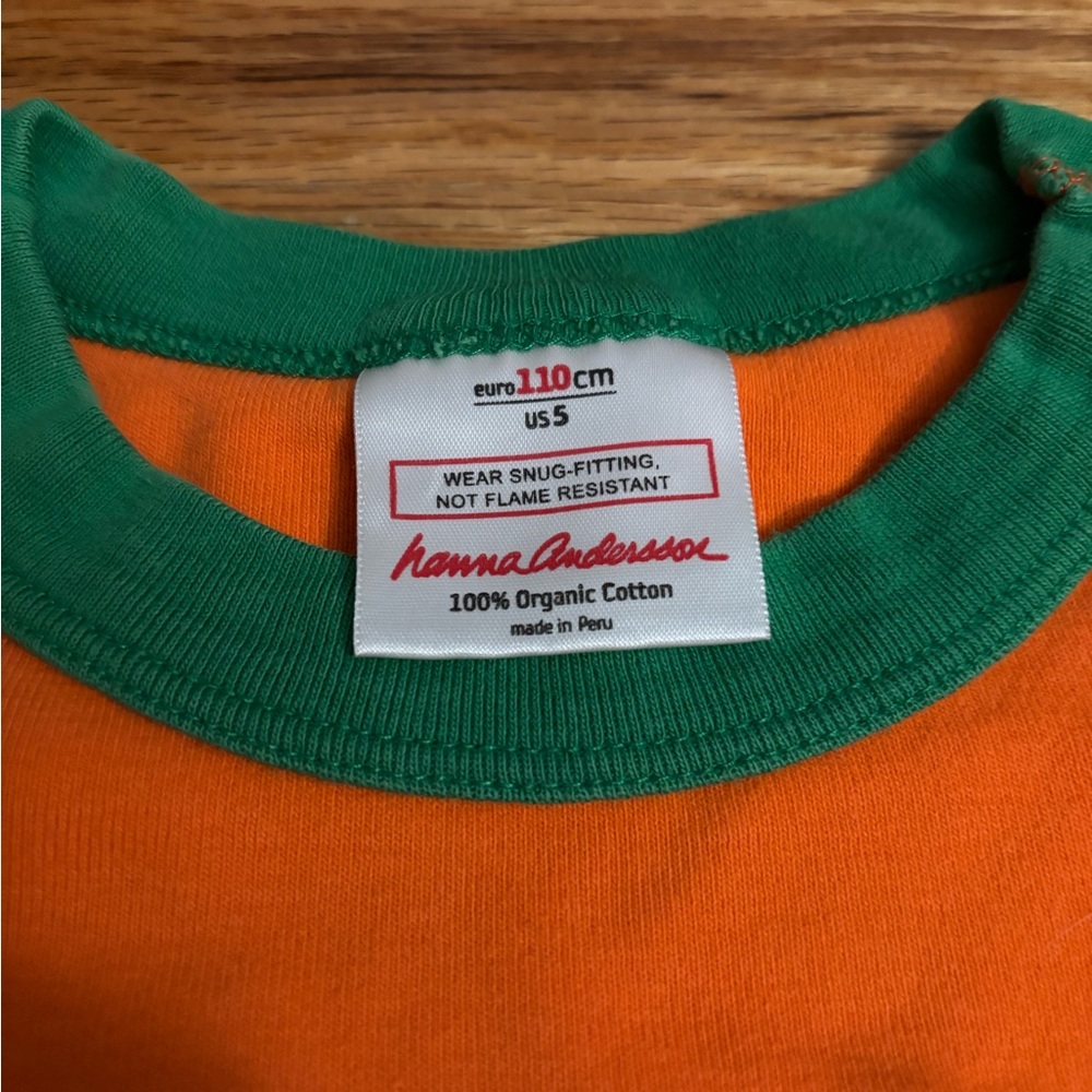 Hanna Andersson Orange and Green Pumpkin pajama set - Picture 3 of 3